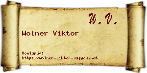 Wolner Viktor névjegykártya